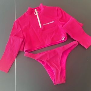 #off-white,pink, swimsuit, like brand new
